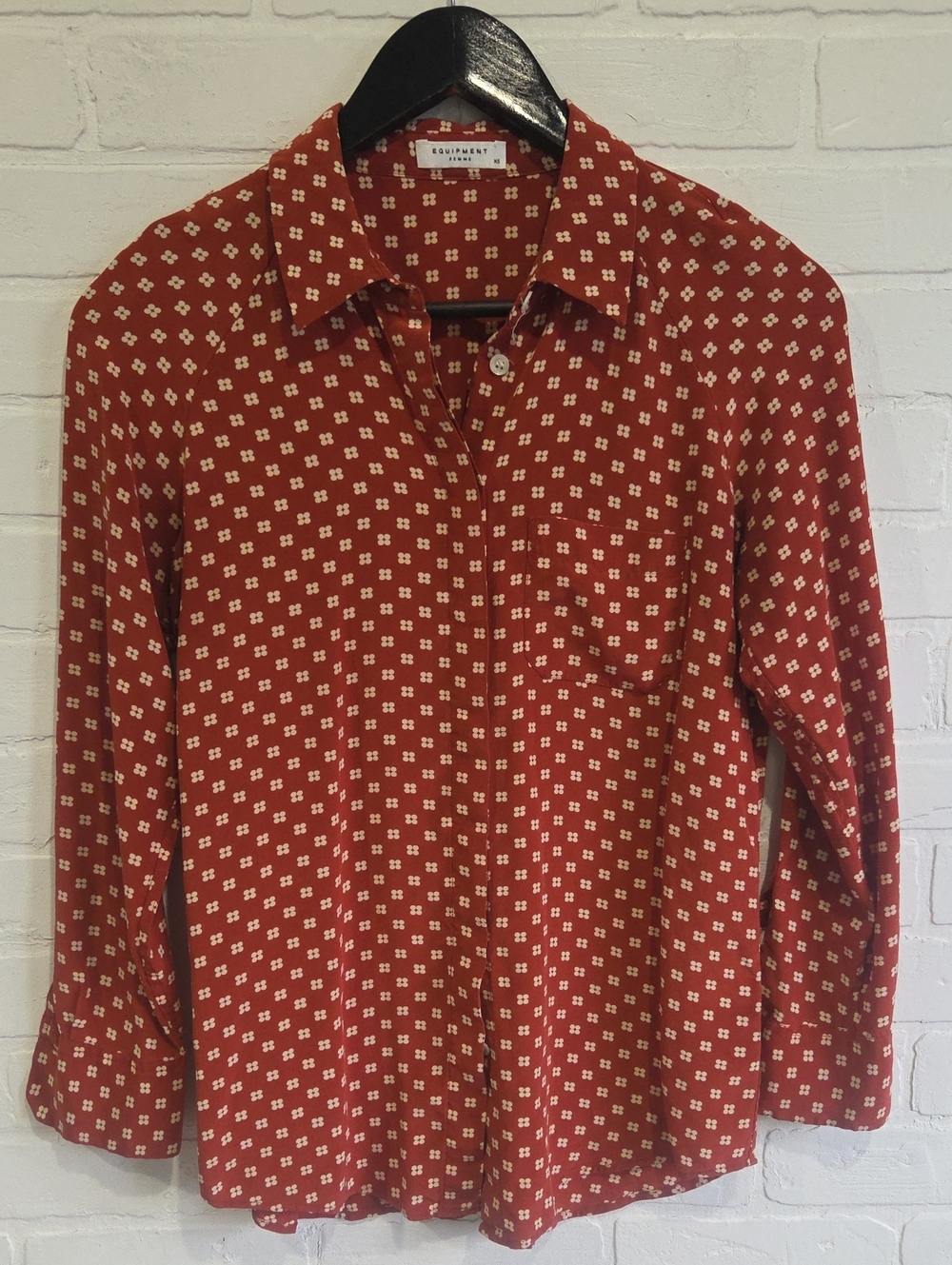 Equipment Silk Shirt with Ivory Print